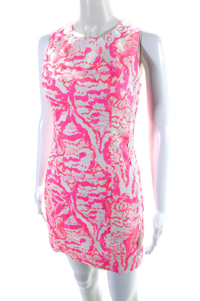 Lilly Pulitzer Womens Pink Printed Crew Neck Sleeveless Shift Dress Size 00