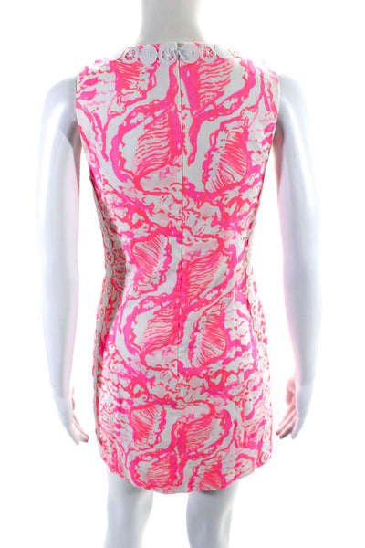 Lilly Pulitzer Womens Pink Printed Crew Neck Sleeveless Shift Dress Size 00