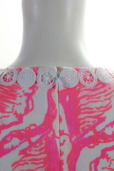 Lilly Pulitzer Womens Pink Printed Crew Neck Sleeveless Shift Dress Size 00