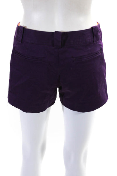 Tory Burch Womens Dark Purple Cotton Mid Rise Mini Shorts Size 4