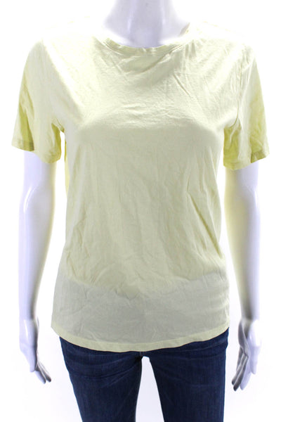 Eileen Fisher Womens Cotton Jersey Short Sleeve Crewneck T-Shirt Yellow Size S