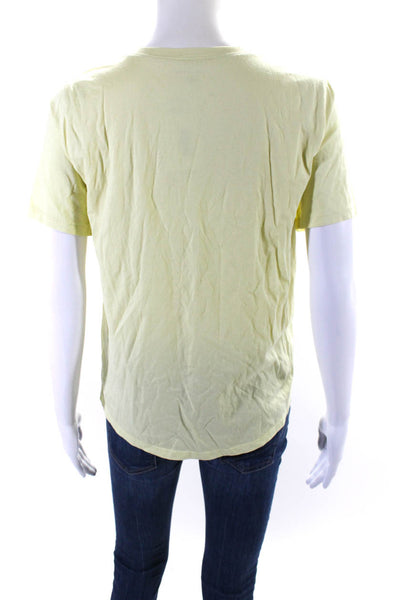 Eileen Fisher Womens Cotton Jersey Short Sleeve Crewneck T-Shirt Yellow Size S