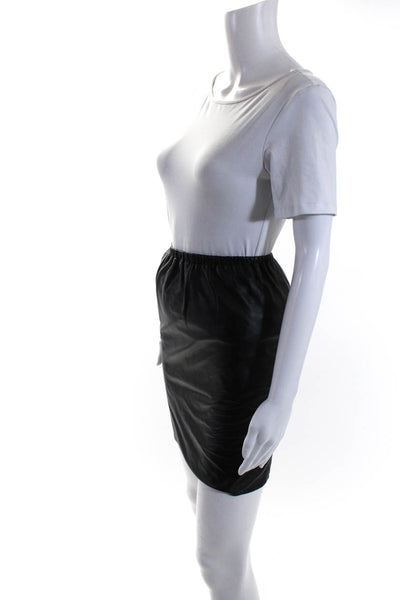 Cashmere Cashmere Womens Leather Mini Pencil Skirt Black Size Extra Small