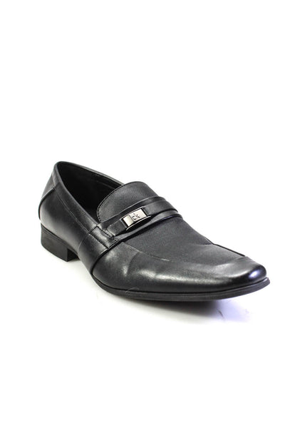 Calvin Klein Mens Black Embellished Slip On Loafers Dress Shoes Size 10.5