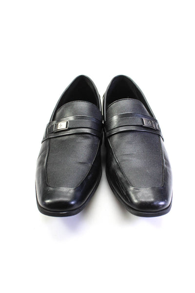 Calvin Klein Mens Black Embellished Slip On Loafers Dress Shoes Size 10.5