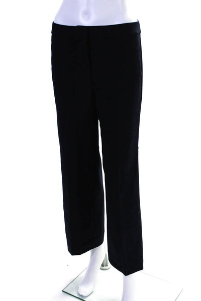 J Crew Womens Wool Blend Hook Closure Mid-Rise Tapered Pants Navy Size 4T