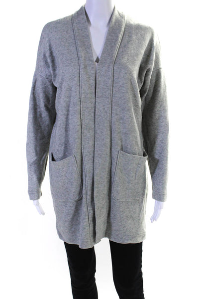 J Crew 365 Womens Long Sleeve Open Front Mid-Length Cardigan Sweater Gray Size S