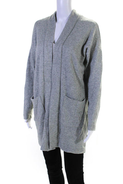 J Crew 365 Womens Long Sleeve Open Front Mid-Length Cardigan Sweater Gray Size S