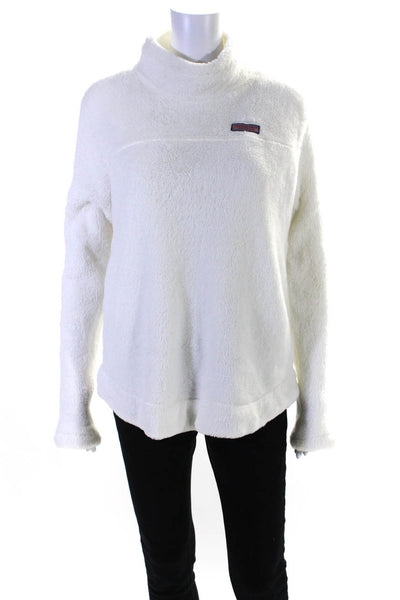 Vineyard Vines Women's High Neck Long Sleeves Pullover Sweatshirt Cream Size M