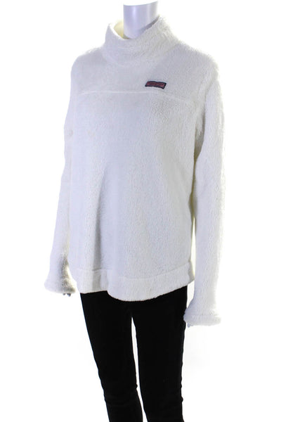 Vineyard Vines Women's High Neck Long Sleeves Pullover Sweatshirt Cream Size M