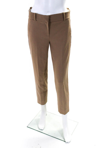 J Crew Womens Caramel High Rise Pleated Slim Straight Leg Cameron Pants Size 4