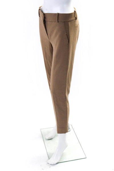 J Crew Womens Caramel High Rise Pleated Slim Straight Leg Cameron Pants Size 4