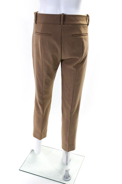 J Crew Womens Caramel High Rise Pleated Slim Straight Leg Cameron Pants Size 4