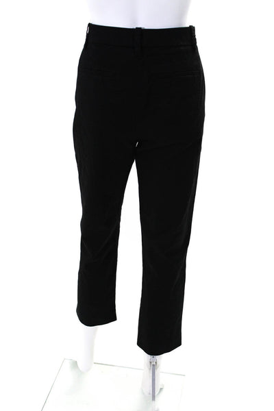 Vince Womens Solid Black Cotton High Rise Straight Leg Pants Size 6