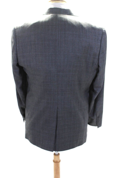 Hart Schaffner Marx Mens Wool Single Breasted Suit Jacket Gray Size 42