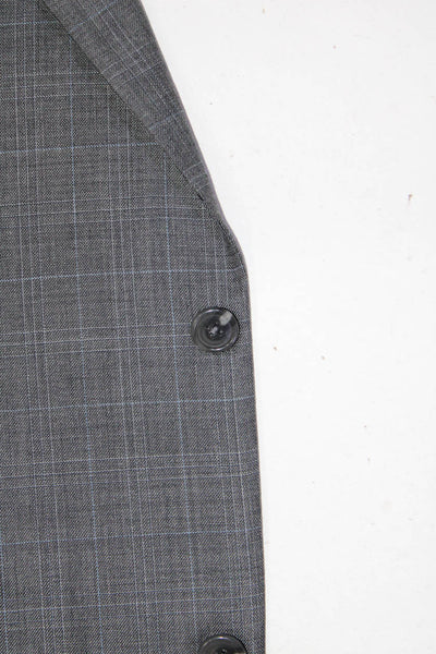 Hart Schaffner Marx Mens Wool Single Breasted Suit Jacket Gray Size 42