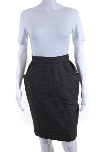 Emanuel Ungaro Parallele Womens High Waist Pencil Skirt Black White Size 10