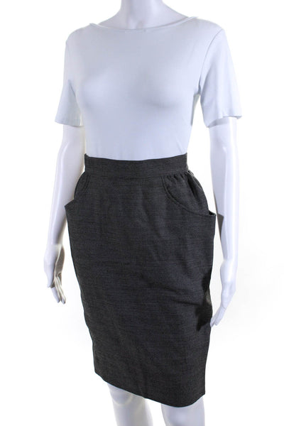 Emanuel Ungaro Parallele Womens High Waist Pencil Skirt Black White Size 10