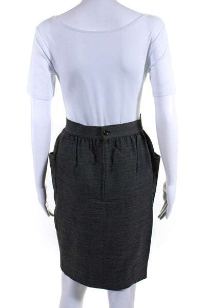 Emanuel Ungaro Parallele Womens High Waist Pencil Skirt Black White Size 10