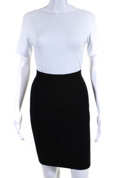 Alaia Womens Pull On Elastic Waist Mini Pencil Skirt Black Wool Size Small