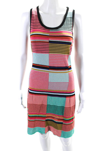 Aldomartins Womens Knit Striped Print Sleeveless Sheath Dress Multicolor Size S