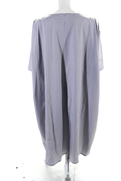 Ben Womens Short Sleeves Full Length Dress Light Stone Gray Cotton Size Large