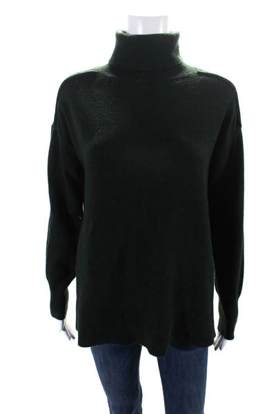 Evereve Womens Dark Green Turtleneck Long Sleeve Pullover Sweater Top Size S