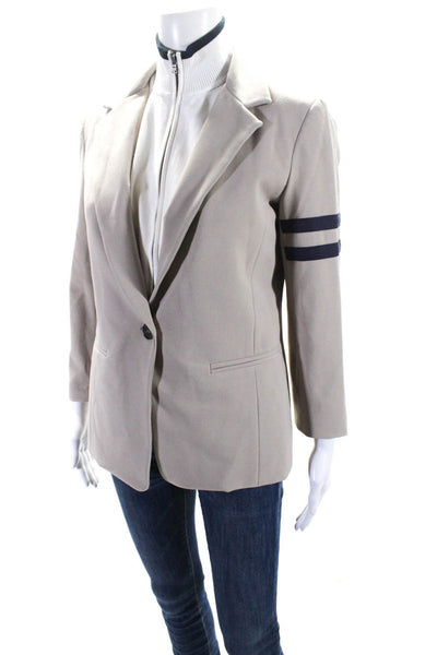 Bailey 44 Womens Taupe Removable Knit Lining One Button Long Sleeve Blazer Size6