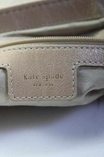 Kate Spade New York Womens Single Strap Turnlock Flap Shoulder Handbag Beige