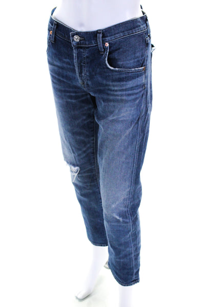 Citizens of Humanity Mens Medium Washed Distress Straight Jeans Blue Size EUR29