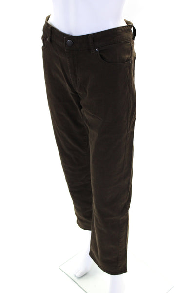 DL1961 Mens Cotton Avery Buttoned Zipped Straight Leg Pants Brown Size EUR32