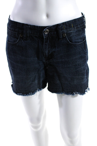 Madewell Women's Button Closure Pockets Dark Wash Cut-Off Denim Short Size 26