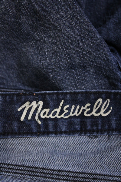 Madewell Women's Button Closure Pockets Dark Wash Cut-Off Denim Short Size 26