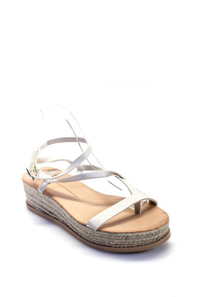 Dolce Vita Women's Open Toe Strappy Espadrille Wedge Sandals Cream Size 9.5