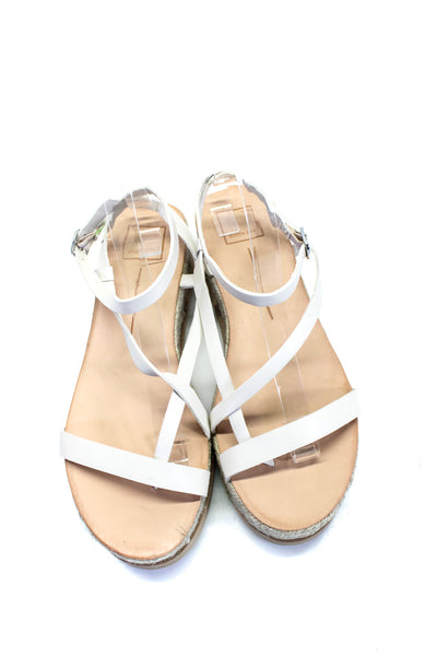 Dolce Vita Women's Open Toe Strappy Espadrille Wedge Sandals Cream Size 9.5