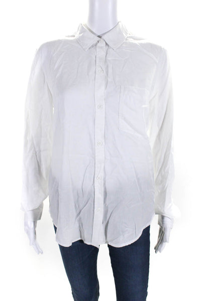 Rails Womens Button Front Long Sleeve Collared Shirt White Size Small