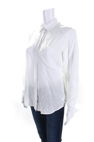 Rails Womens Button Front Long Sleeve Collared Shirt White Size Small