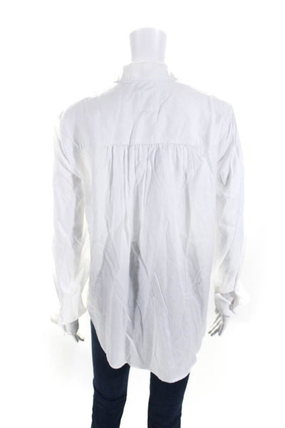 Rails Womens Button Front Long Sleeve Collared Shirt White Size Small