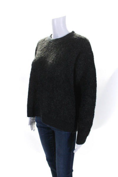 C.T. Plage Womens Black Alpaca Crew Neck Long Sleeve Pullover Sweater Top Size38