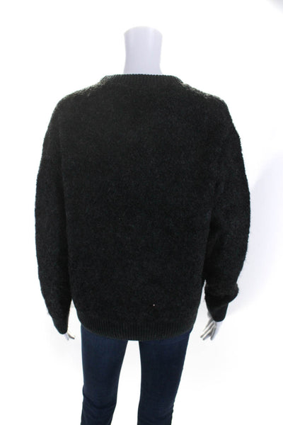 C.T. Plage Womens Black Alpaca Crew Neck Long Sleeve Pullover Sweater Top Size38