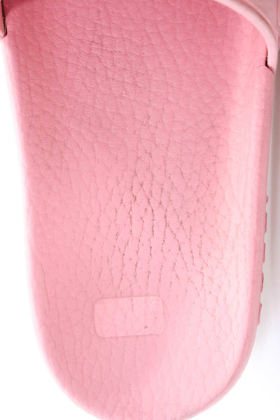 Gucci Girls Light Pink GG Cut Out Detail Slip On Slides Shoes Size 5