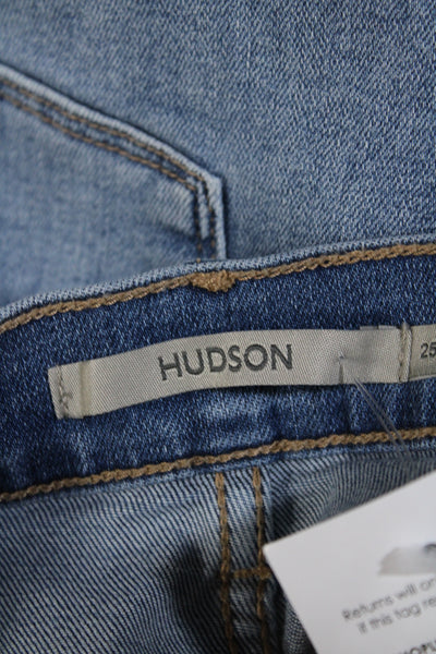 Hudson Women's Midrise Five Pockets Medium Wash Denim Short Size 25