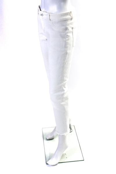 DL1961 Womens White Cotton Distress High Rise Mara Straight Ankle Jeans Size 28