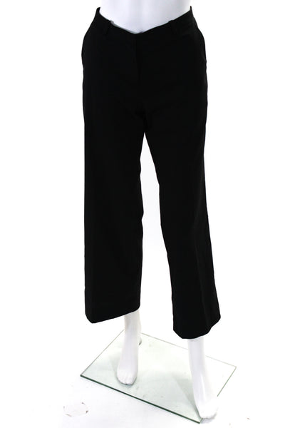 Sandy Liang Womens Hook & Eye Zipped High Rise Straight Dress Pants Black Size 2