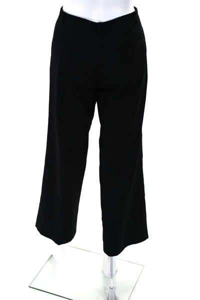 Sandy Liang Womens Hook & Eye Zipped High Rise Straight Dress Pants Black Size 2