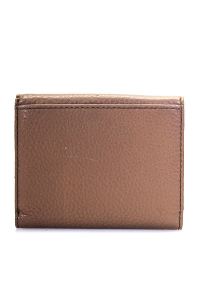 Marc By Marc Jacobs Womens Leather Snap Closure Tri Fold Wallet Brown