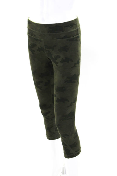 Lululemon Womens Camouflage Print Cropped Workout Leggings Green Size 6