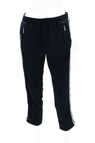 Rebecca Minkoff Womens Drawstring Waist Striped Activewear Pants Navy Size S