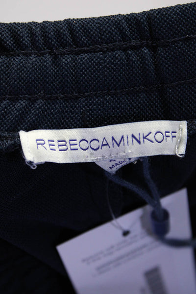 Rebecca Minkoff Womens Drawstring Waist Striped Activewear Pants Navy Size S