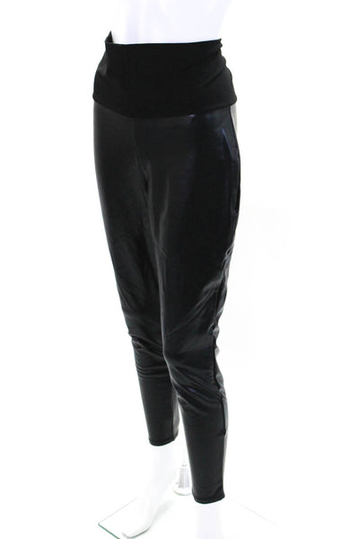 Hatch Womens Faux Leather Maternity Leggings Black Size S